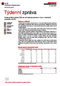 Podle rychlého odhadu ČSÚ se průmyslová produkce v dubnu meziročně propadla o 23,2% Minulý vývoj na finančních trzích