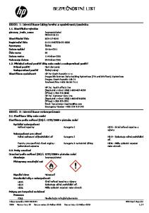 podniku. ODDÍL 2: Identifikace nebezpečnosti Identifikátor výrobku