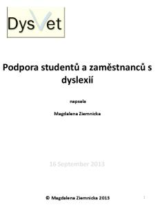 Podpora studentů a zaměstnanců s dyslexií