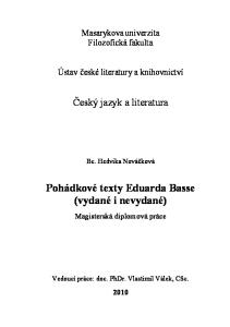 Pohádkové texty Eduarda Basse (vydané i nevydané)