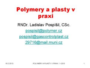 Polymery a plasty v praxi