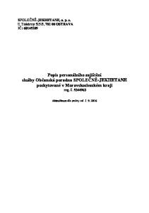 Popis personálního zajištění služby Občanská poradna SPOLEČNĚ-JEKHETANE poskytované v Moravskoslezském kraji reg. č