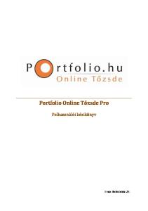 Portfolio Online Tőzsde Pro