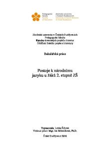 Postoje k národnímu jazyku u žáků 2. stupně ZŠ