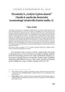 Poznámky k českým typům akantů (Studie k umělecko historické terminologii středověké knižní malby 2) 1