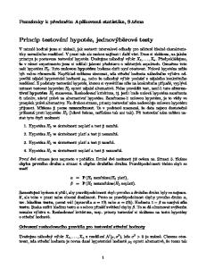 Poznámky k předmětu Aplikovaná statistika, 9.téma