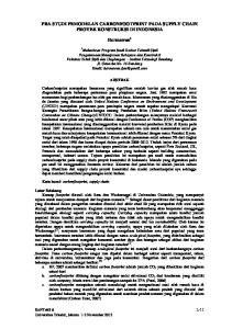 PRA STUDI PEMODELAN CARBONFOOTPRINT PADA SUPPLY CHAIN PROYEK KONSTRUKSI DI INDONESIA. Hermawan 1