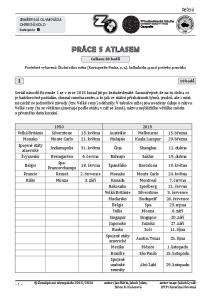 PRÁCE S ATLASEM. Celkem 30 bodů. Potřebné vybavení: Školní atlas světa (Kartografie Praha, a. s.), kalkulačka, psací potřeby, pravítko