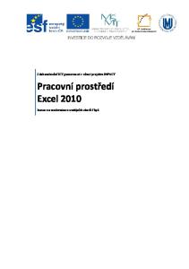 Pracovní prostředí Excel 2010