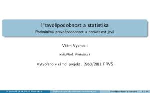 Pravděpodobnost a statistika