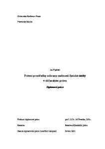 Právní prostředky ochrany osobnosti fyzické osoby v občanském právu