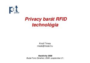 Privacy barát RFID technológia