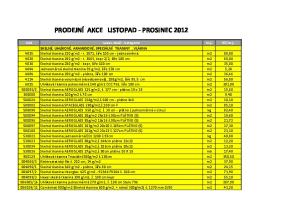 PRODEJNÍ AKCE LISTOPAD - PROSINEC 2012