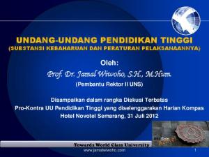 Prof. Dr. Jamal Wiwoho, S.H., M.Hum