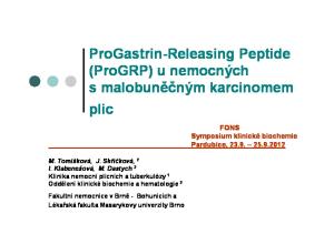 ProGastrin-Releasing Peptide (ProGRP) u nemocných s malobuněčným karcinomem plic