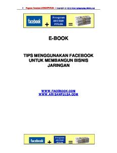 Program ARISAN + = PULSA E-BOOK TIPS MENGGUNAKAN FACEBOOK UNTUK MEMBANGUN BISNIS JARINGAN