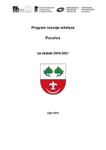 Program rozvoje městyse. Pozořice. na období