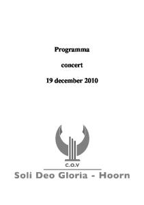 Programma. concert. 19 december 2010