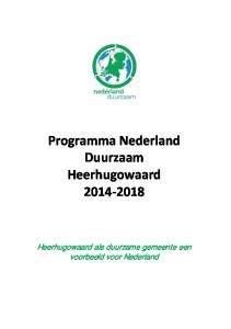 Programma Nederland Duurzaam Heerhugowaard