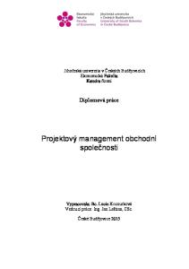 Projektový management obchodní společnosti