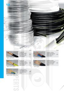 Propojovací jednožílové vodiče plné (dráty) s PVC izolací, pro vnitřní pevné uložení. Vícežílové ohebné. oválné kabely (šňůry)