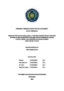 PROPOSAL PROGRAM KREATIVITAS MAHASISWA JUDUL PROGRAM