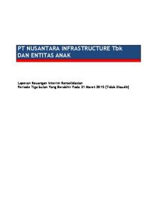 PT NUSANTARA INFRASTRUCTURE Tbk DAN ENTITAS ANAK