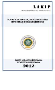 PUSAT KEPATUHAN, KERJASAMA DAN INFORMASI PERKARANTINAAN