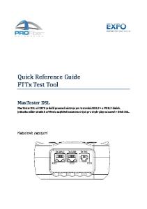 Quick Reference Guide FTTx Test Tool