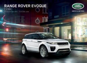 RANGE ROVER EVOQUE CENÍK MODELOVÝ ROK 2016 ČERVENEC 2015