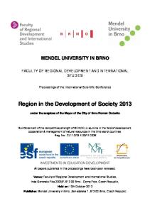 Region in the Development of Society 2013