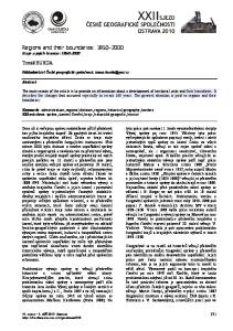 Regions and their boundaries: Kraje a jejich hranice: