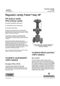Regulační ventily Fisher řady HP