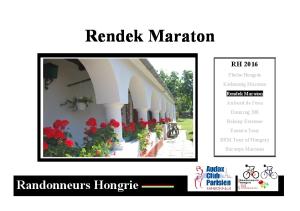 Rendek Maraton. Randonneurs Hongrie RH 2016