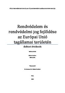 Rendvédelem és rendvédelmi jog fejlődése az Európai Unió tagállamai területén