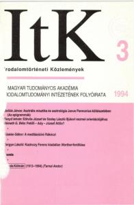 rodalomtörténeti Közlemények MAGYAR TUDOMÁNYOS AKADÉMIA 10DALOMTUDOMÁNYI INTÉZETÉNEK FOLYÓIRATA