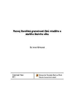 Rozvoj čtenářské gramotnosti žáků mladšího a staršího školního věku. Bc.Irena Němcová