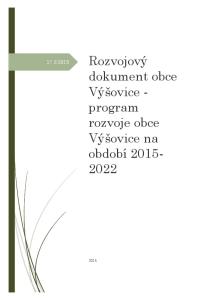 Rozvojový. dokument obce Výšovice - program rozvoje obce Výšovice na období