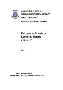 Rukopis architektury Leopolda Bauera v Krnově