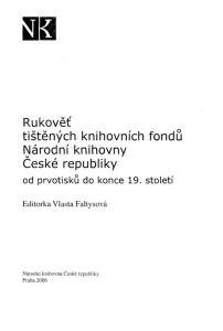 Rukověť tištěných knihovních fondů Národní knihovny České republiky