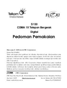 S130 CDMA 1X Telepon Bergerak Digital. Pedoman Pemakaian