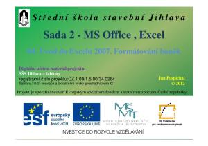 Sada 2 - MS Office, Excel
