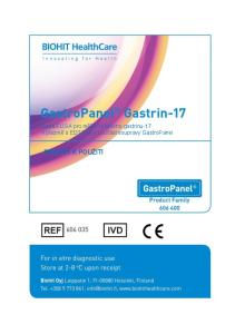 Sada ELISA pro měření lidského gastrinu-17 v plazmě s EDTA jako součást soupravy GastroPanel POKYNY K POUŽITÍ