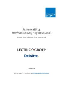 Samenvatting: Heeft marketing nog toekomst?