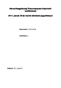 Sárosd Nagyközség Önkormányzata Képviselőtestületének január 20-án tartott ülésének jegyzőkönyve