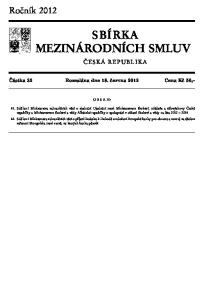 SBÍRKA MEZINÁRODNÍCH SMLUV