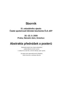 Sborník. Abstrakta přednášek a posterů