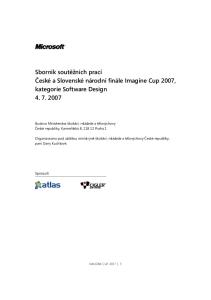 Sborník soutěžních prací České a Slovenské národní finále Imagine Cup 2007, kategorie Software Design