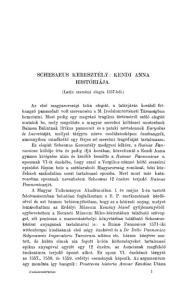 SCHESAEUS KERESZTÉLY: KENDI ANNA HISTÓRIÁJA. (Latin szerelmi elegia 1557-ből.)