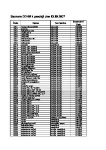 Seznam DDHM k prodeji dne